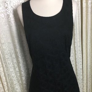 Sz 10 Black Shift Dress lace tank sleeveless